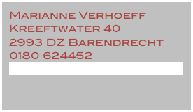 Marianne Verhoeff
Kreeftwater 40
2993 DZ Barendrecht
0180 624452
Mverhoeff@develsteincollege.nl

